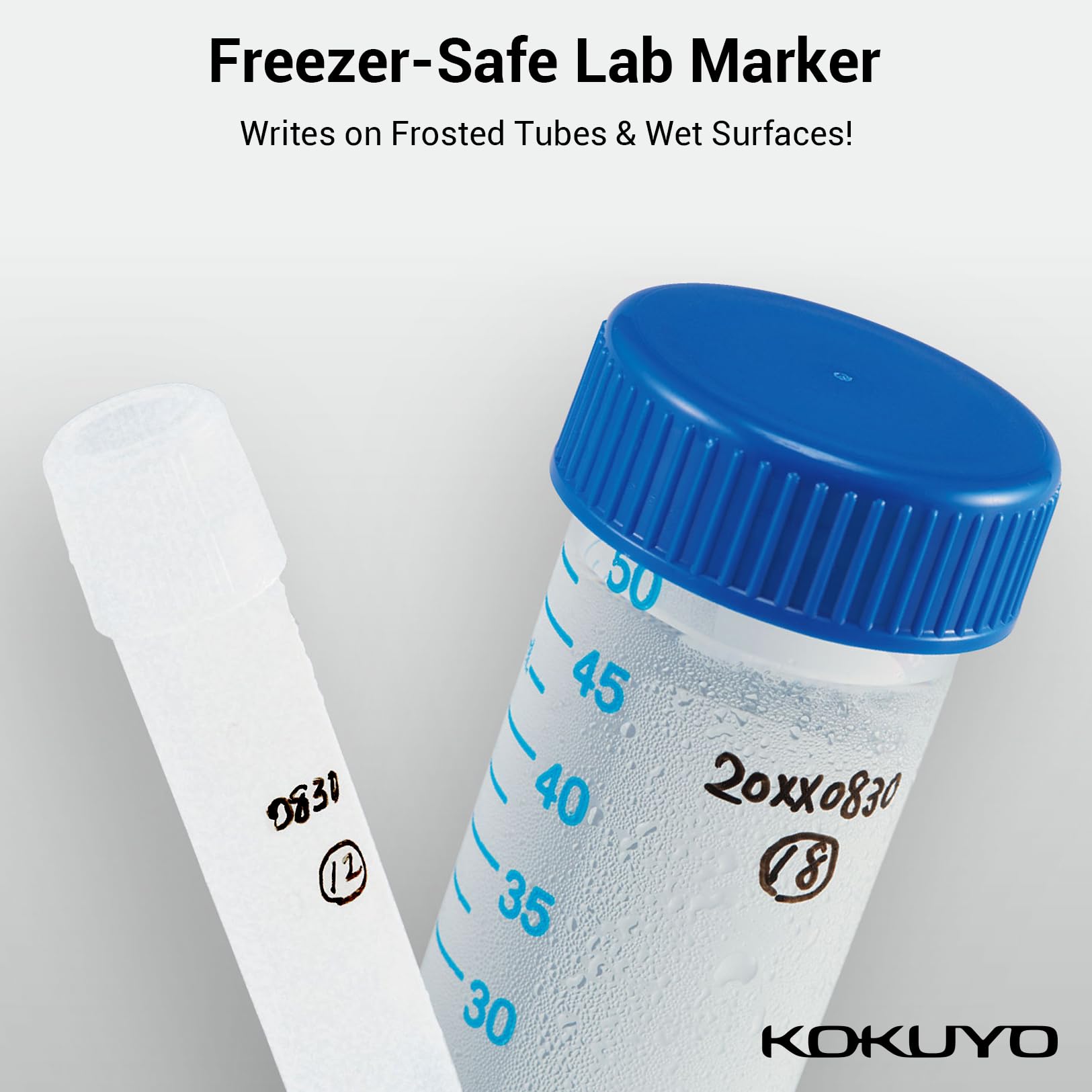 KOKUYO Alcohol Resistant Laboratory Markers, 3 Black & 2 Red